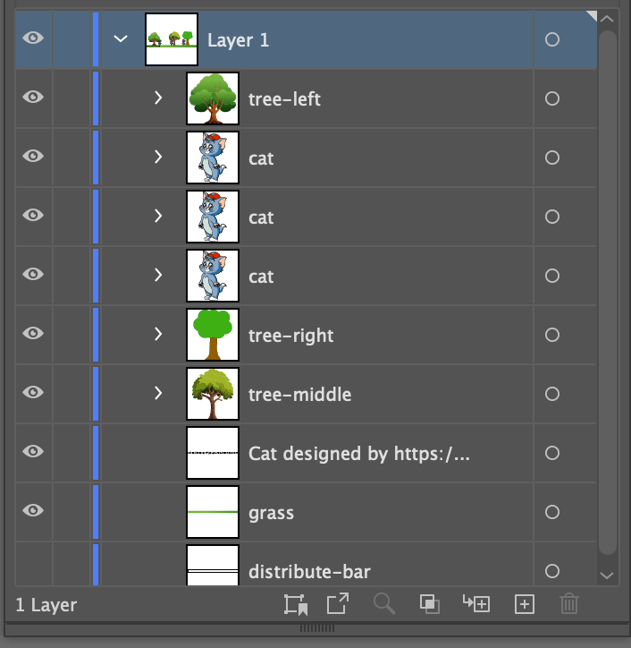 Row 1 - Layer Panel