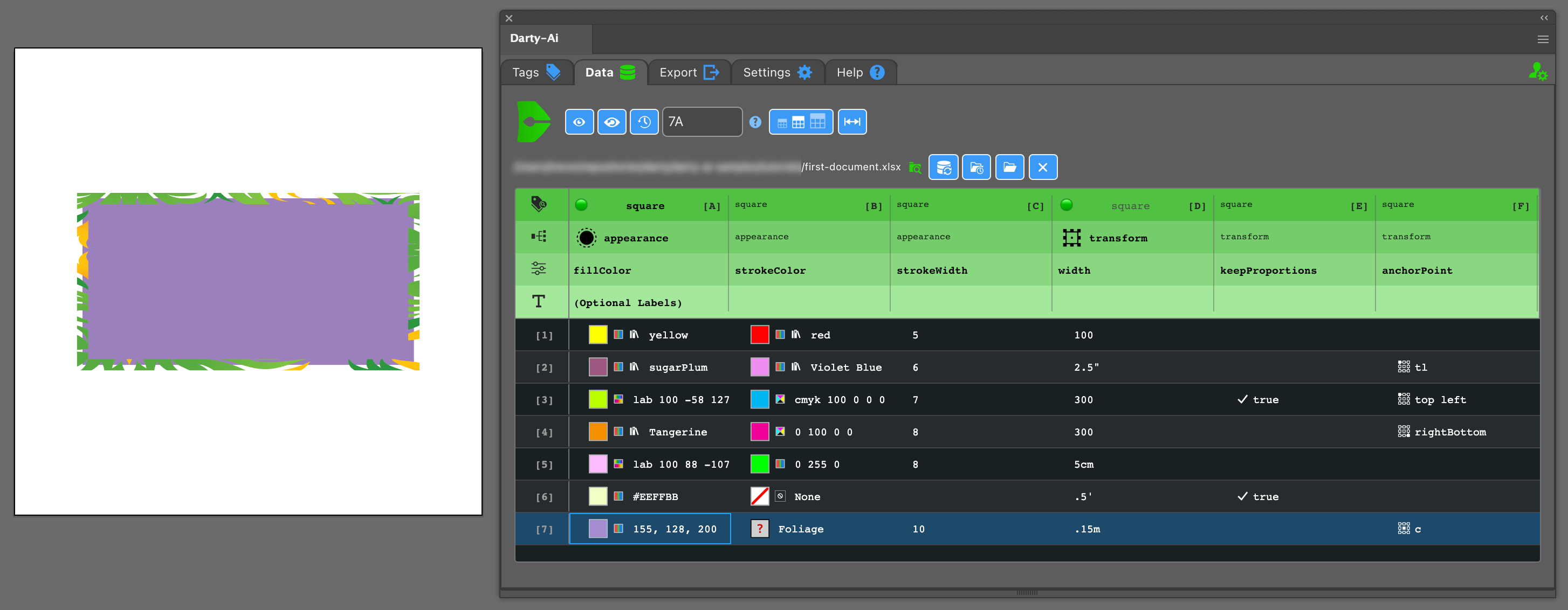 Screenshot of the above table in Darty-Ai