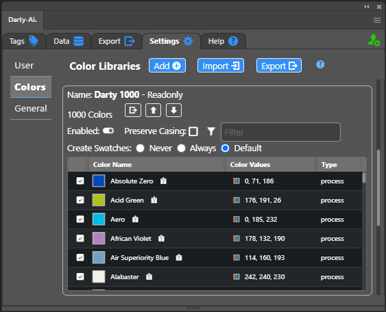 Color Libraries