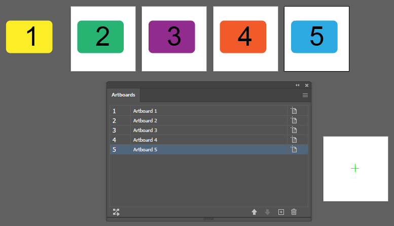 Add a new artboard positioned at top: 1000pt, left: 400pt; with center-mark, NOT including art.