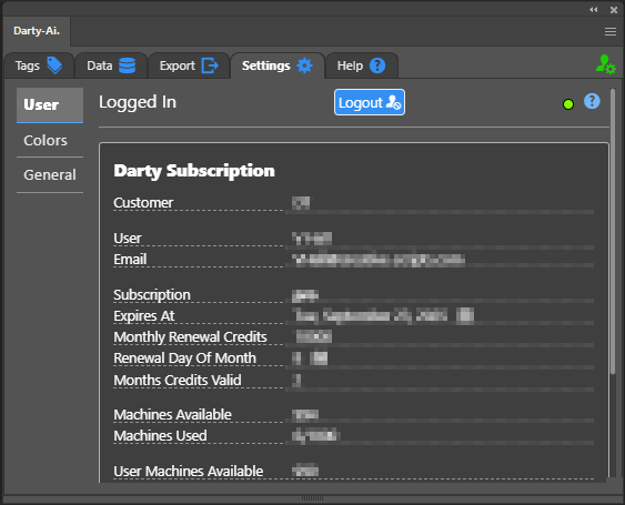 Logged-in View Logged-in view