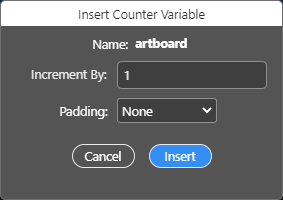 Artboard Counter-Variable