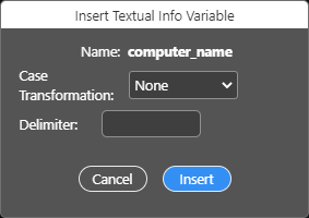 Text-Info 'computername' Counter-Variable