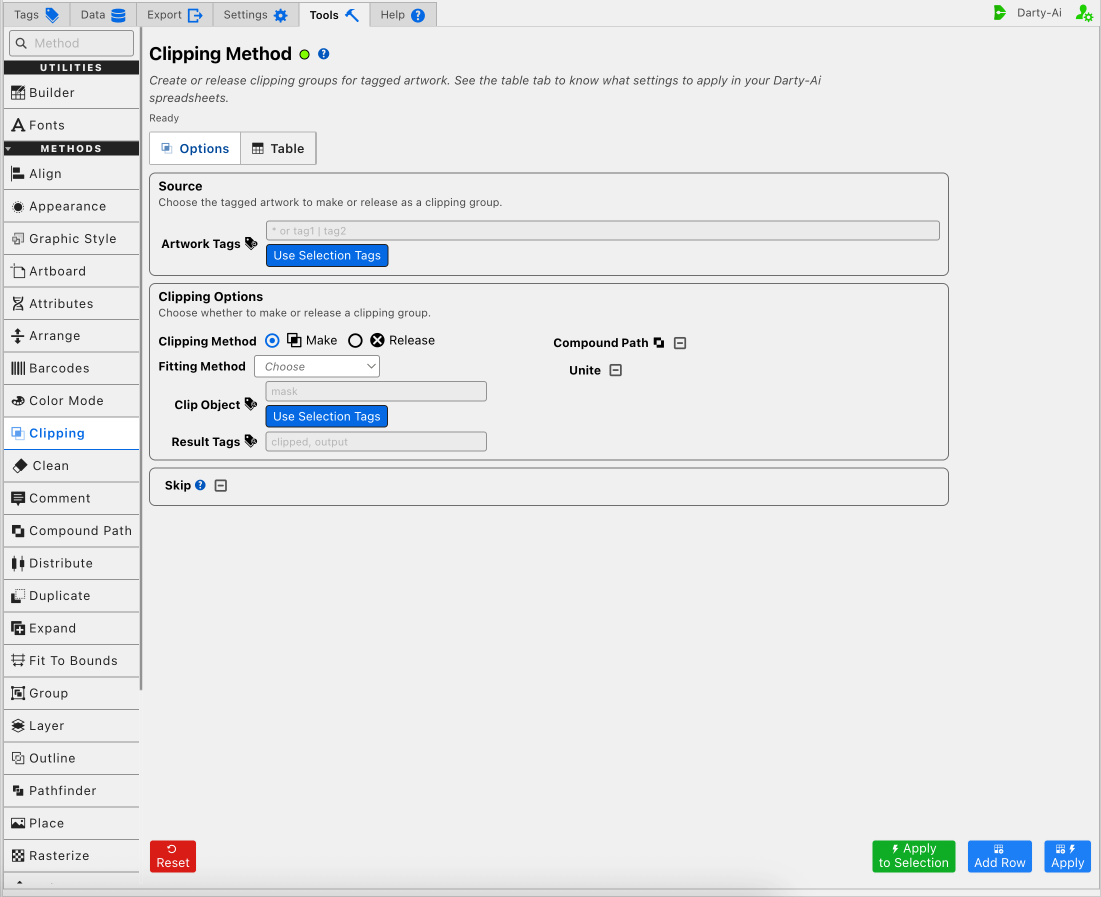 Clipping editor in Make mode