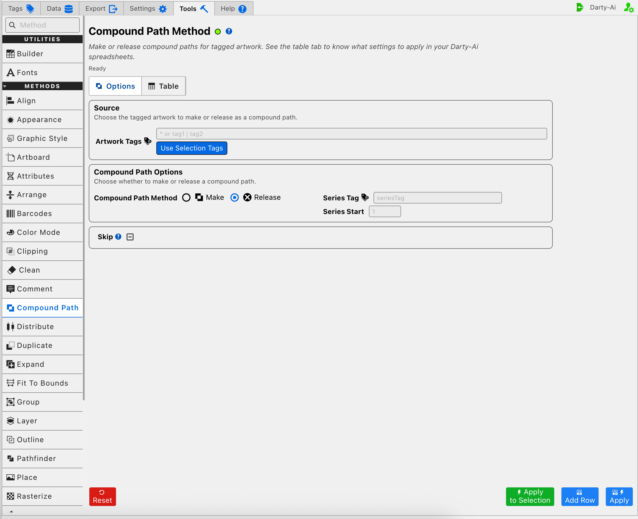 Compound Path editor in Release mode