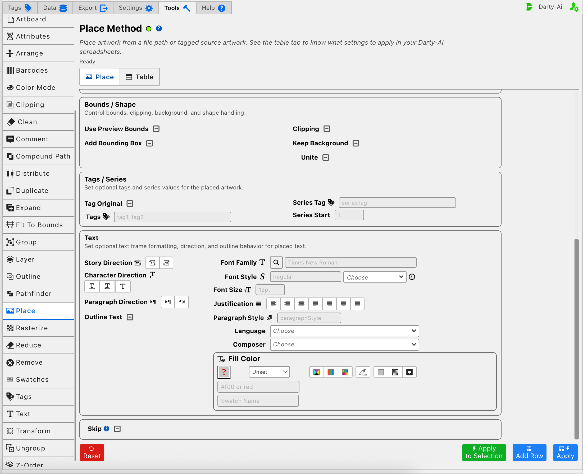 Place editor for File Path, lower section
