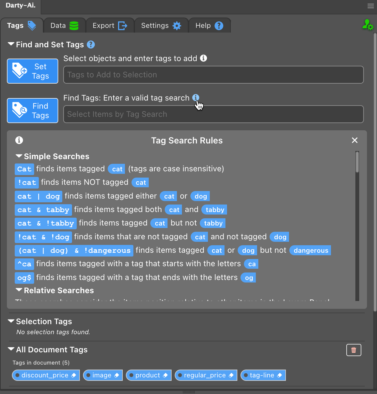 Darty-Ai Tag Tab