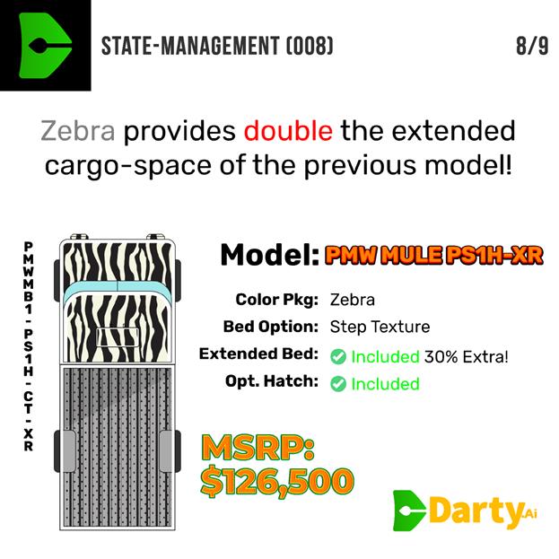 This double-length extended bed option requires the real wheels move back some - no problem for Darty-Ai!